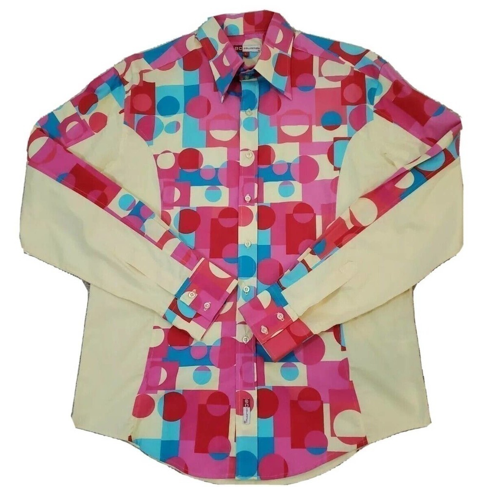 BC Collection ~Men’s Size L~ Yellow/Red Long Sleeve Button-Up Cowboy Shirt.